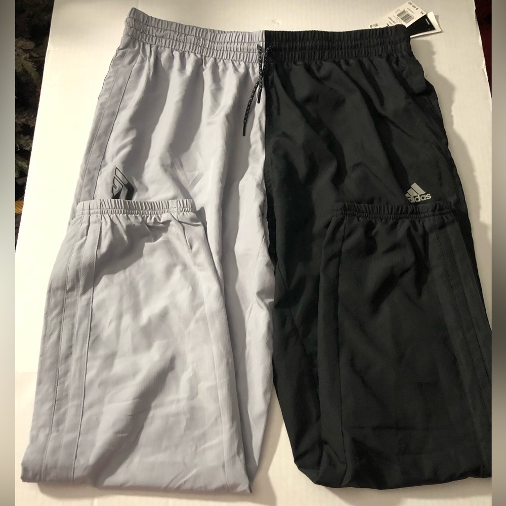 Adidas dame vis pants mens split color silver | black XL NWT